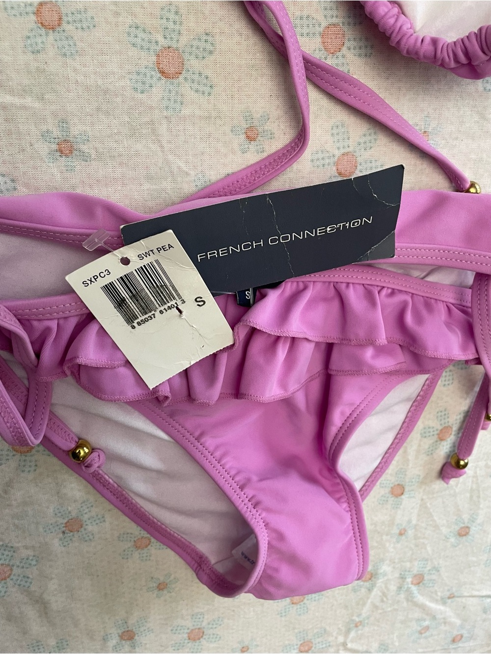 French Connection Lilac Ruffle Triangle Bikini - Picture 3 of 4